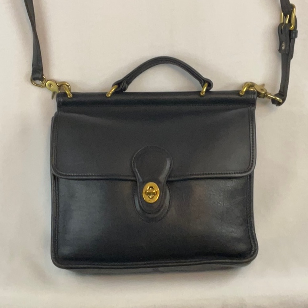 VINTAGE Coach Black Willis Leather Bag #9927